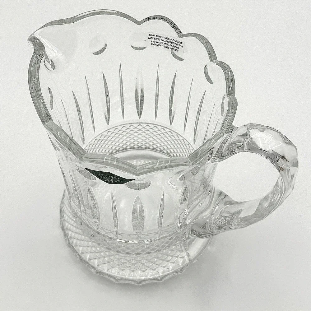 Shannon Crystal Godinger 24% Lead Crystal Pitcher 42oz Scalloped Rim Cut Crystal